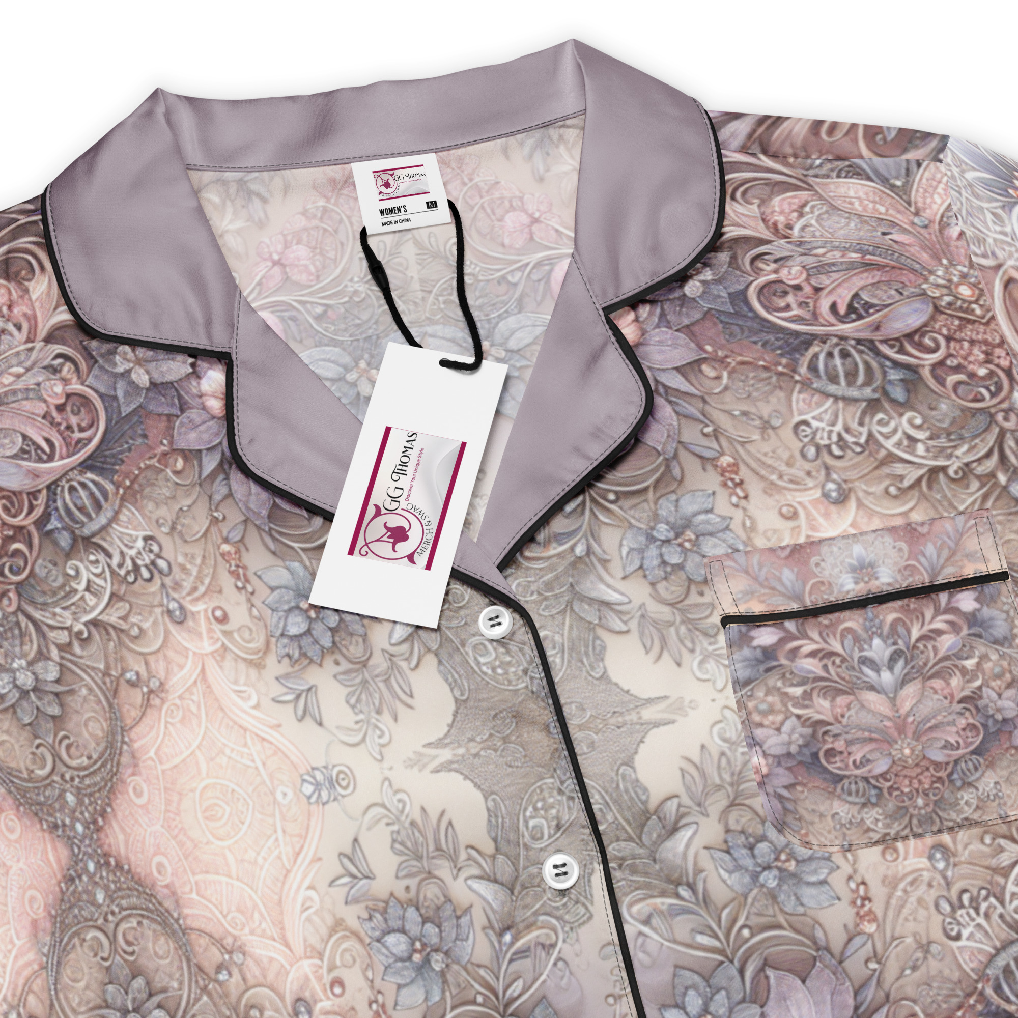 Secada Spa All-over print women’s short sleeve pajama top