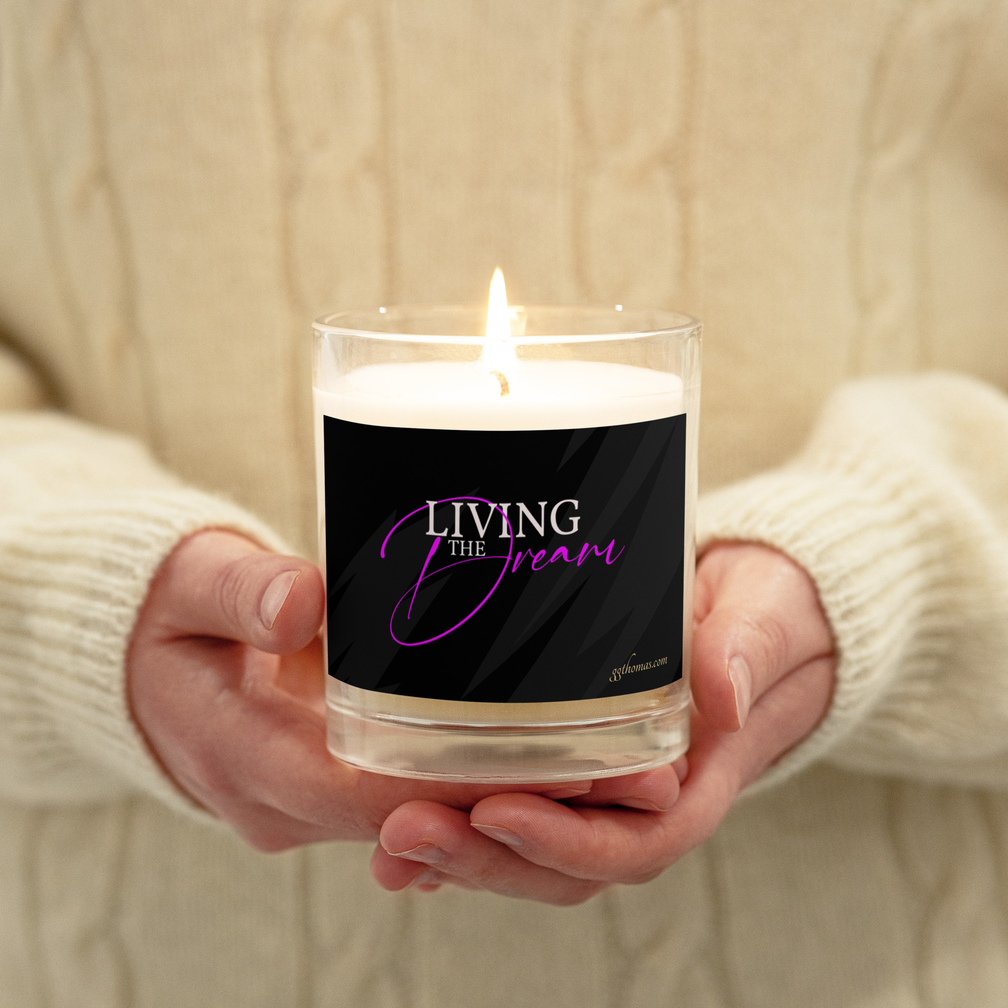 Living The Dream Glass jar soy wax candle