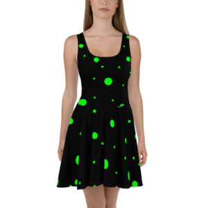 Paying 'Round In Green Skater Dress