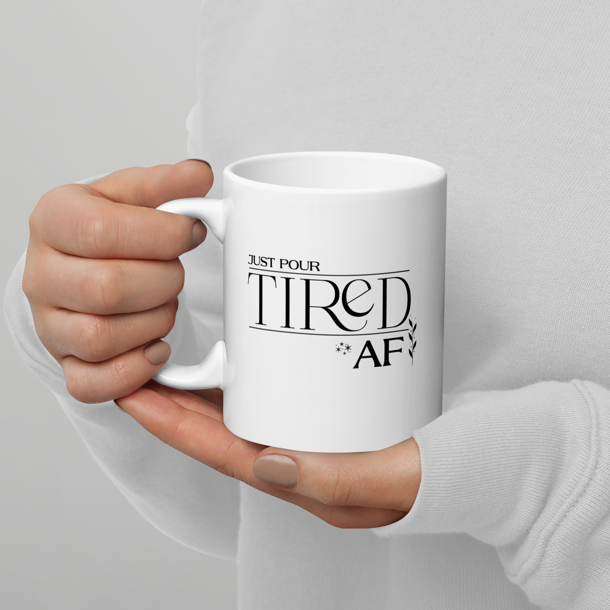 Just Pour White glossy mug
