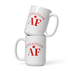 Canadian AF White glossy mug
